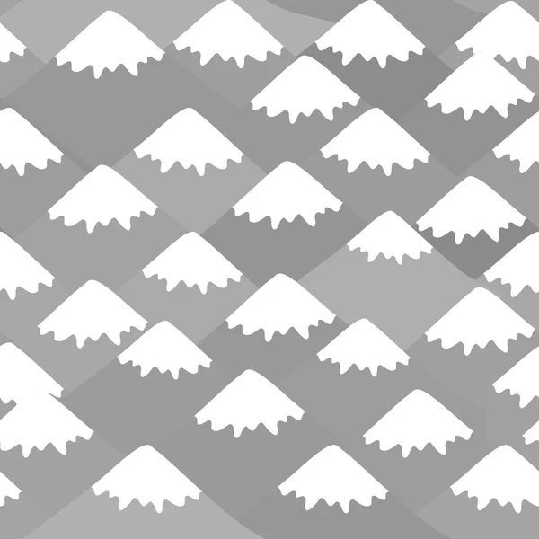 Бесшовный Рисунок Горы Природа Фон Пейзажем Серые Горы Снежными Вершинами — стоковый вектор