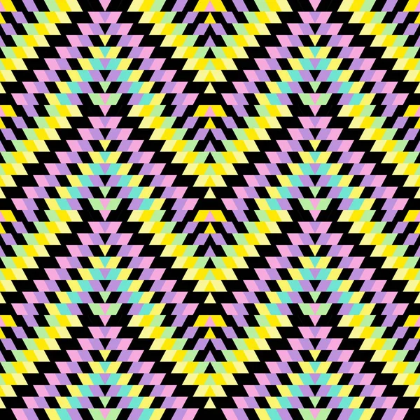 无缝图案土耳其地毯蓝色淡紫色粉红色黑色黄色 传统民间几何饰品的拼接马赛克东方基林地毯 部落风格 向量例证 — 图库矢量图片