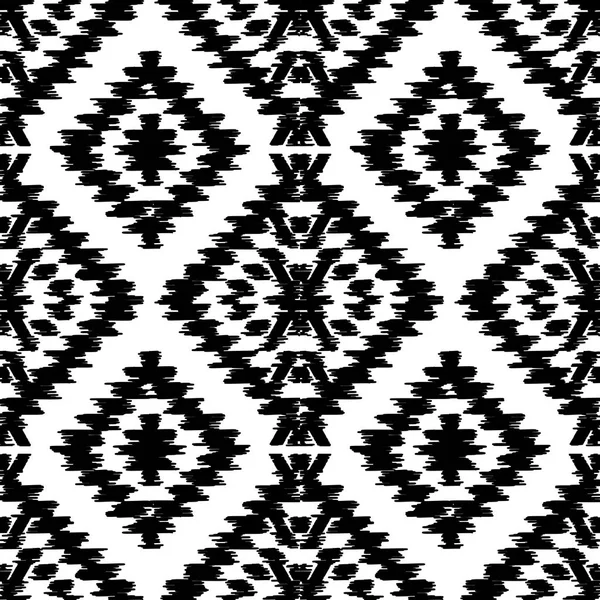 Seamless Pattern Turkish Carpet White Gray Black Patchwork Mosaic Oriental — Stock Vector