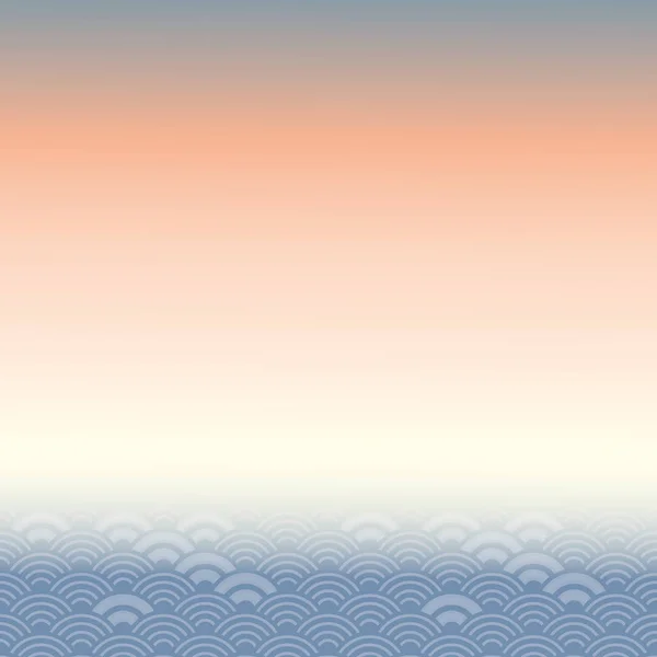 Abstrakte Meer Ozean Trend Morgendämmerung Blau Rosa Karte Banner Design — Stockvektor