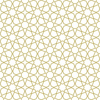Fas seamless modeli, Fas. Patchwork mozaik geleneksel halk geometrik süs altın beyaz. Kabile oryantal tarzda. Kullanılan kumaşlar, duvar kağıtları, Web siteleri için. Vektör çizim