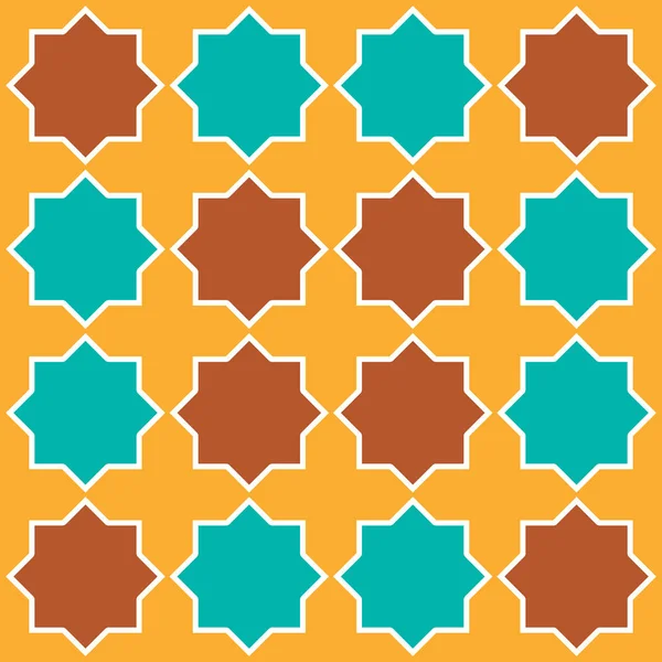 Modèle Sans Couture Marocain Maroc Mosaïque Patchwork Avec Ornement Géométrique — Image vectorielle