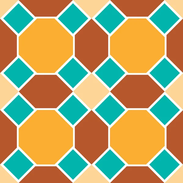 Patrón Inconsútil Marroquí Marruecos Mosaico Mosaico Mosaico Con Adorno Geométrico — Archivo Imágenes Vectoriales