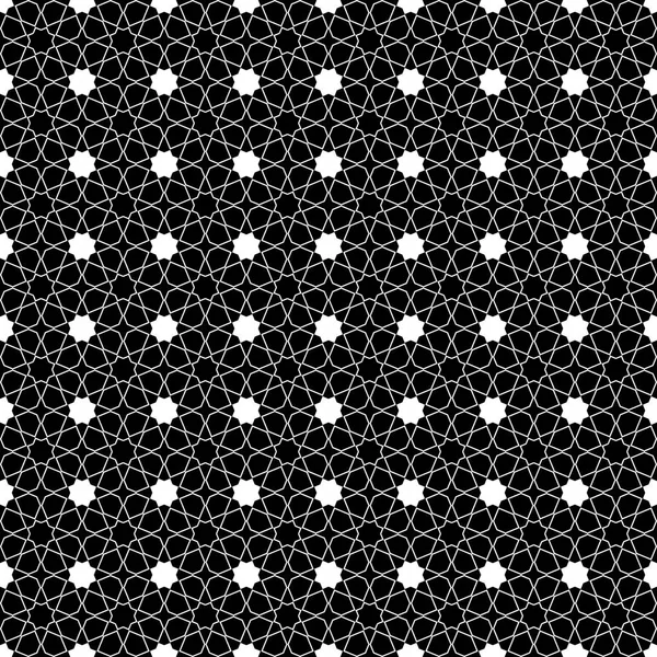 Moroccan seamless pattern, Morocco. Patchwork mosaic with traditional folk geometric ornament black white. Tribal oriental style. Can be used for fabrics, wallpapers, websites. Vector illustration