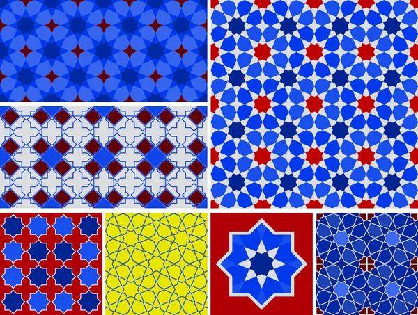 Marokański Kolekcji Wzór Maroko Mozaiki Mozaiki Tradycyjnej Ludowej Geometryczne Ornament — Wektor stockowy
