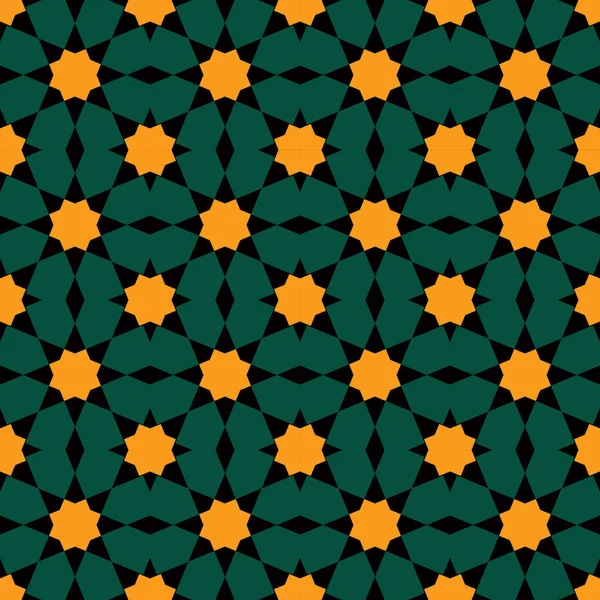 Marokański Wzór Maroko Mozaiki Mozaiki Tradycyjne Ludowe Geometryczne Ornament Czarny — Wektor stockowy