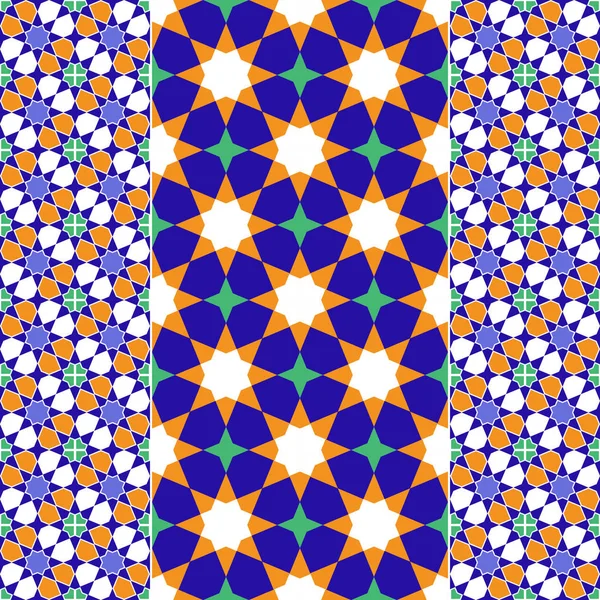 Patrón Inconsútil Marroquí Marruecos Mosaico Mosaico Mosaico Tradicional Ornamento Geométrico — Vector de stock