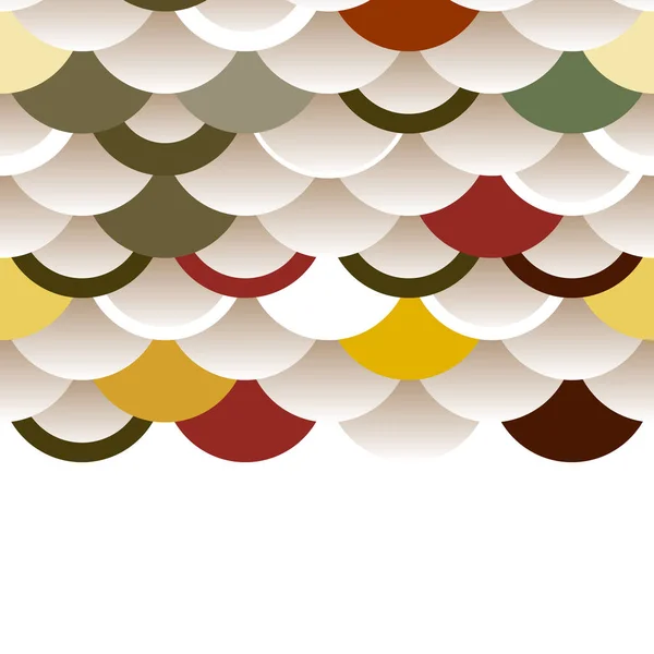 圆形元素的抽象组成。比例简单的自然亚洲波圆图案布朗酒红色橙色在白色背景卡横幅设计。向量 — 图库矢量图片
