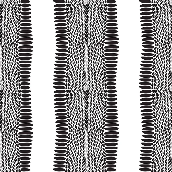 Snake skin scales texture. Seamless pattern black on white background. simple ornament, Can be used for fabrics, wallpapers. Vector — Stock Vector