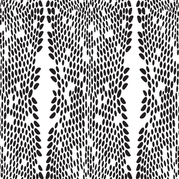 La piel de serpiente escamas textura. Patrón inconsútil negro aislado sobre fondo blanco. ornamento simple, Se puede utilizar para telas, fondos de pantalla. Vector — Archivo Imágenes Vectoriales