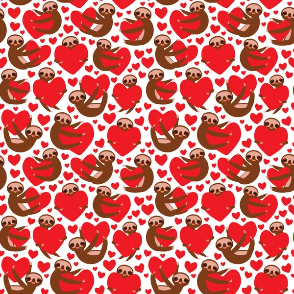 Χωρίς ραφή μοτίβο με τρεις μύτες, που κρατούν την κόκκινη καρδιά, απομονώνονται σε λευκό φόντο. Πρότυπο banner της ημέρας του Αγίου Βαλεντίνου. Αστείο ζώο. Μπορεί να χρησιμοποιηθεί για περιτύλιγμα δώρων, υφάσματα, ταπετσαρίες. Διάνυσμα — Διανυσματικό Αρχείο