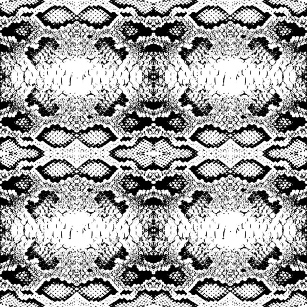 La piel de serpiente escamas textura. Patrón inconsútil negro aislado sobre fondo blanco. ornamento simple, impresión de moda y tendencia de la temporada Se puede utilizar para el envoltorio de regalo, telas, fondos de pantalla. Vector — Vector de stock