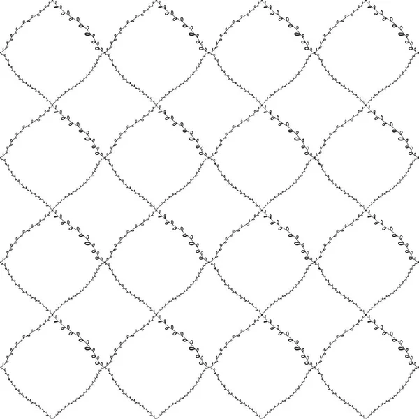 Seamless Pattern Abstract Doodle Lines Traditional Geometric Damask Ornament White — Stock Vector