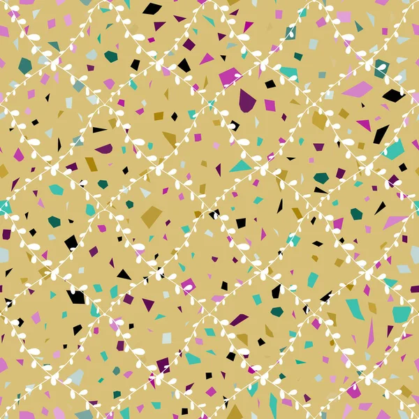 Terrazzo Nahtlose Muster Abstrakte Textur Traditionelle Geometrische Bodenbeläge Späne Aus — Stockvektor