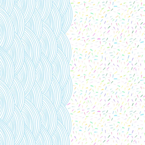 テラッツォパターン抽象的なテクスチャ スカンディナヴィアのドアスタイル伝統的な幾何学 大理石の花崗岩のチップ 白い虹の背景に青あなたのテキストコピースペースのための抽象的なテンプレートフレーム ベクターイラスト — ストックベクタ