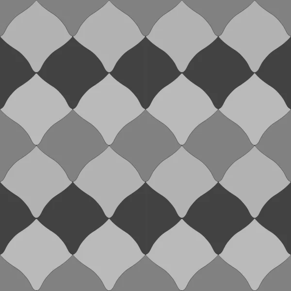 シームレスなパターン抽象的な菱形 正方形 伝統的な幾何学的なダマスクの装飾グレーの黒の二乗の頭蓋骨の背景 ギフトラップ 壁紙に使用できます ベクターイラスト — ストックベクタ