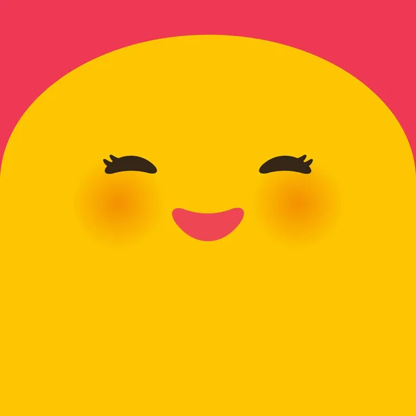 Museau Jaune Drôle Kawaii Aux Joues Roses Mignon Visage Bande — Image vectorielle