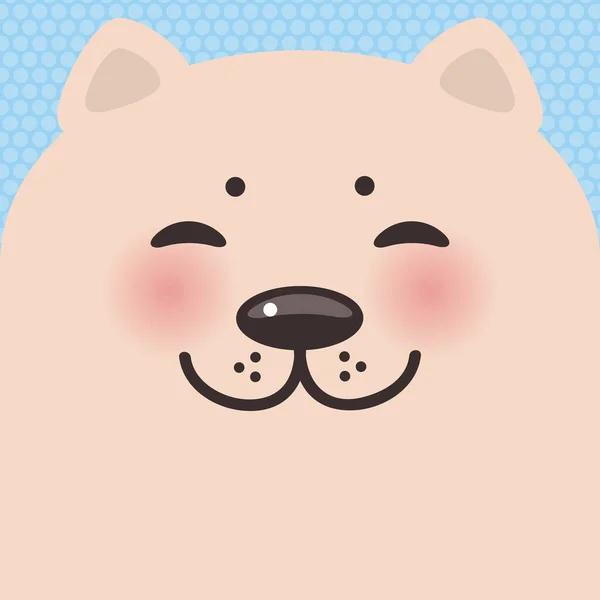 Bonito Cartoon Kawaii Engraçado Bege Cão Focinho Com Bochechas Rosa — Vetor de Stock