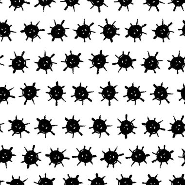 Klasik dikdörtgen desenli polka noktalı, güneş yıldızları desenli grunge pastel boya mürekkebi. Beyaz arka planda siyah izole edilmiş. Tebrik kartı tasarımı, hediye paketi, kumaşlar, duvar kağıtları için kullanılabilir. Vektör