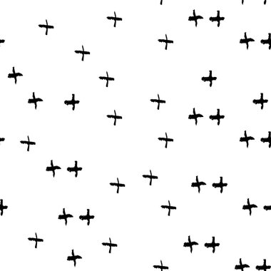 Kusursuz desensiz siyah çizgiler tebeşir ızgara tasarımı, soyut İskandinav tarzı arkaplan grunge dokusu. Mevsimin modası. Hediye paketi kumaşları ve duvar kağıtları için kullanılabilir. Vektör illüstrasyonu