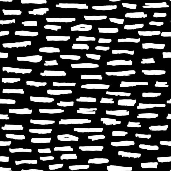 Nahtloses Muster Schwarz Weiße Horizontale Linien Kreide Gitter Design Abstrakte — Stockvektor