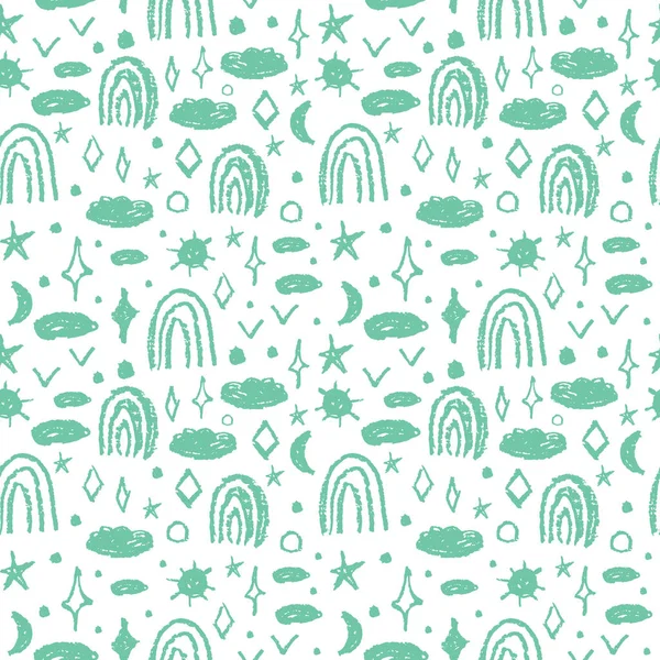 Patrón Inconsútil Líneas Menta Verde Blanco Diseño Rejilla Tiza Abstracto — Vector de stock