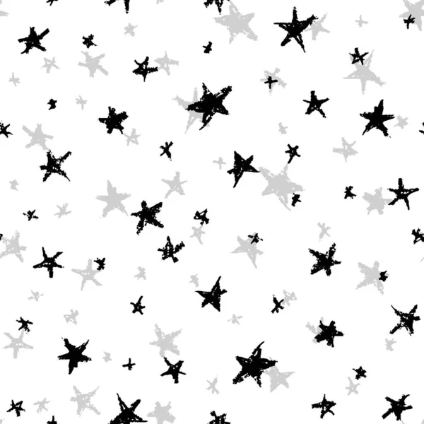 Бесшовный Дизайн Шаблона Абстрактные Звезды Неба Простые Линии Скандинавского Стиля — стоковый вектор
