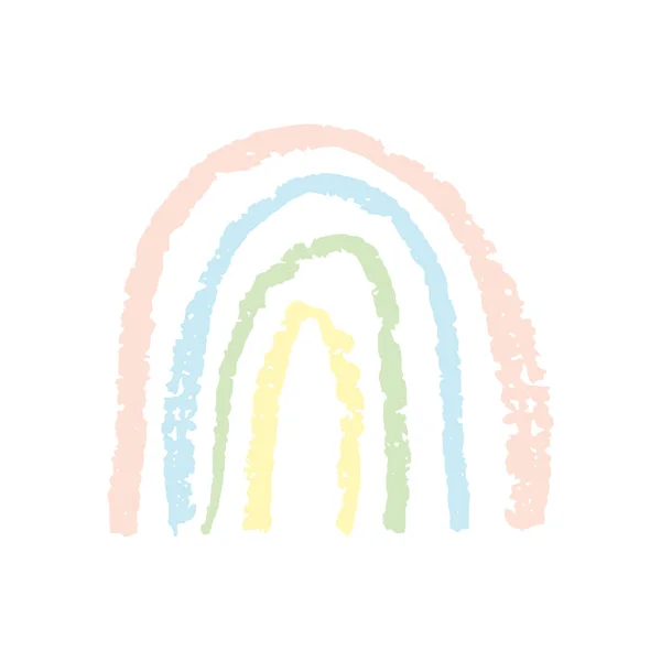 Kaart Banner Ontwerp Regenboog Abstracte Schalen Hemel Eenvoudige Natuur Doodle — Stockvector