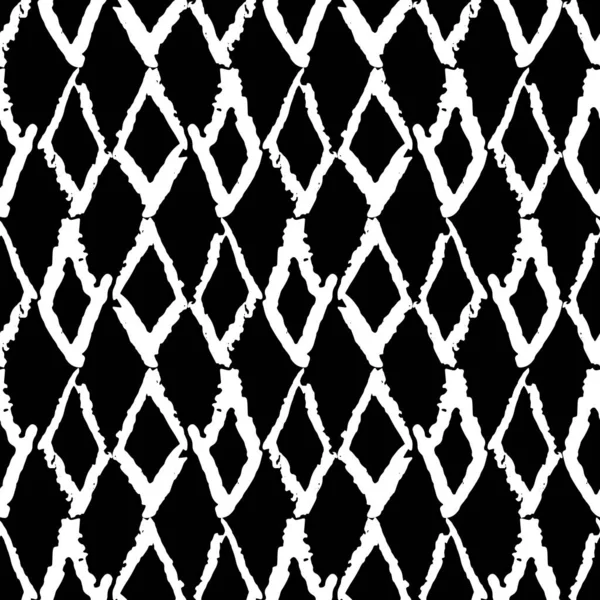 Класичний Вінтажний Безшовний Візерунок Ромби Грайливі Крейдяні Чорнила Дизайн Абстрактного — стоковий вектор
