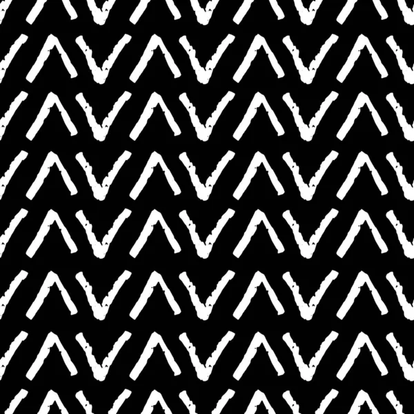 Classic vintage scandinavian seamless pattern with zigzag triangles, texture grunge crayons ink. black White background. Can be used for greeting card design, Gift wrap, fabrics, wallpapers. Vector illustration