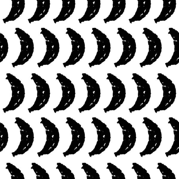 Motif Sans Couture Bananes Stylisé Silhouette Texture Crayons Grunge Encre — Image vectorielle