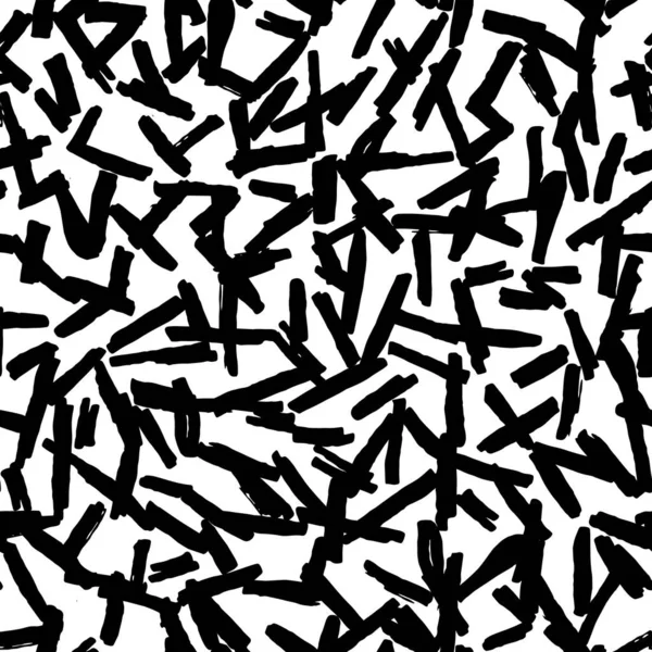 Безшовний Візерунок Біло Чорні Хаотичні Лінії Крейдяної Сітки Дизайн Абстрактного — стоковий вектор