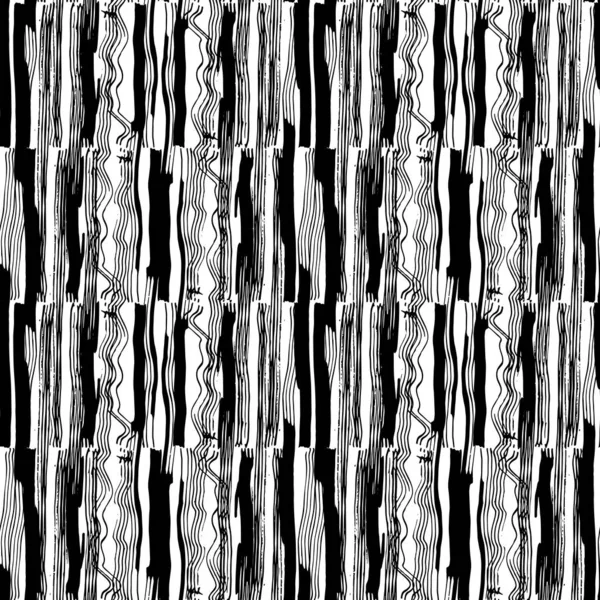 Modèle Sans Couture Blanc Noir Lignes Verticales Craie Grille Design — Image vectorielle