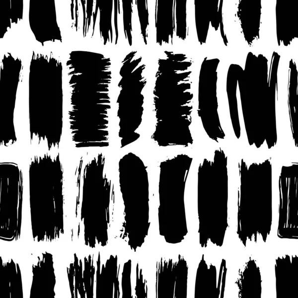 Modèle Sans Couture Noir Blanc Coups Pinceau Lignes Design Abstrait — Image vectorielle