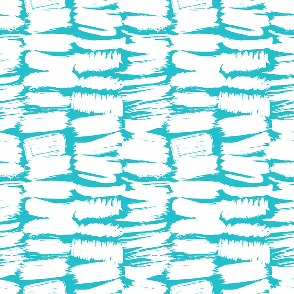 Безшовний Візерунок Небесно Блакитні Білі Пензлі Мазки Лінії Дизайну Абстрактний — стоковий вектор