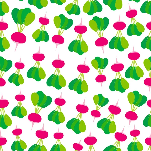 无缝图案的粉红萝卜 被季节的白色背景趋势隔离 可用于礼品包装面料 食品包装 矢量说明 — 图库矢量图片
