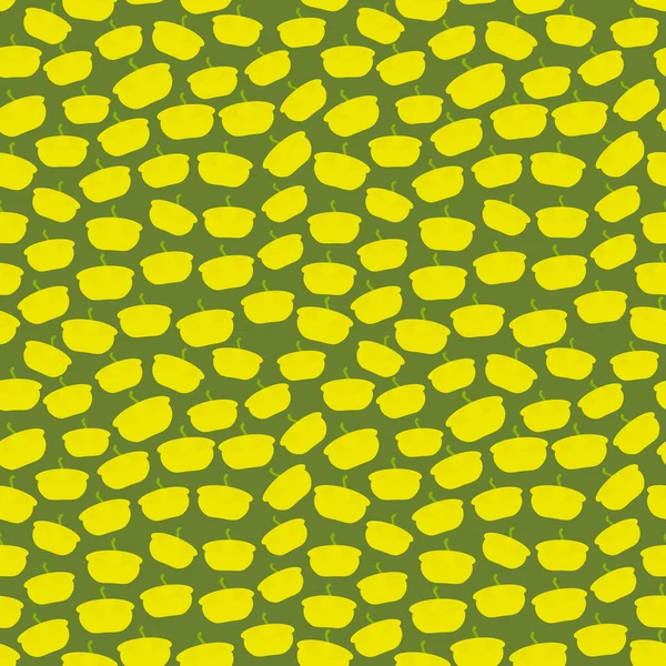 无缝隙图案与鸭嘴兽南瓜 在绿色背景趋势的季节 可用于礼品包装面料 食品包装 矢量说明 — 图库矢量图片