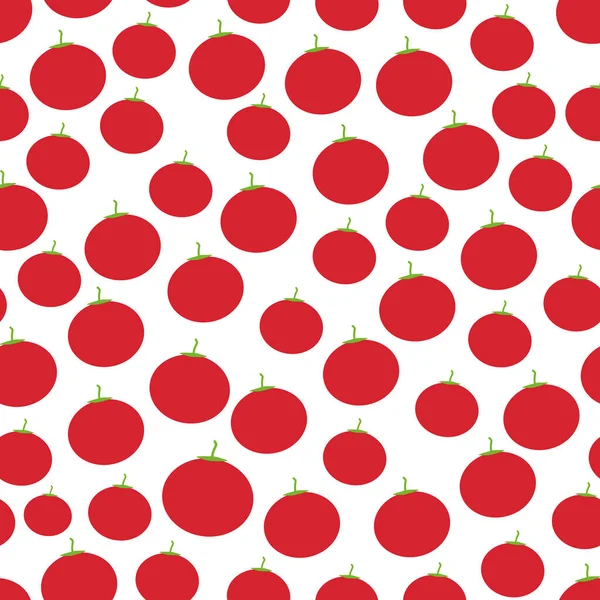 Patrón Sin Costuras Con Tomates Rojos Aislados Tendencia Fondo Blanco — Vector de stock