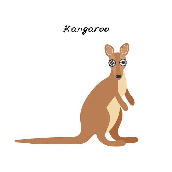 Χαριτωμένο Kawaii Αυστραλίας Καγκουρό Απομονώνονται Λευκό Φόντο Μπορεί Χρησιμοποιηθεί Για — Διανυσματικό Αρχείο