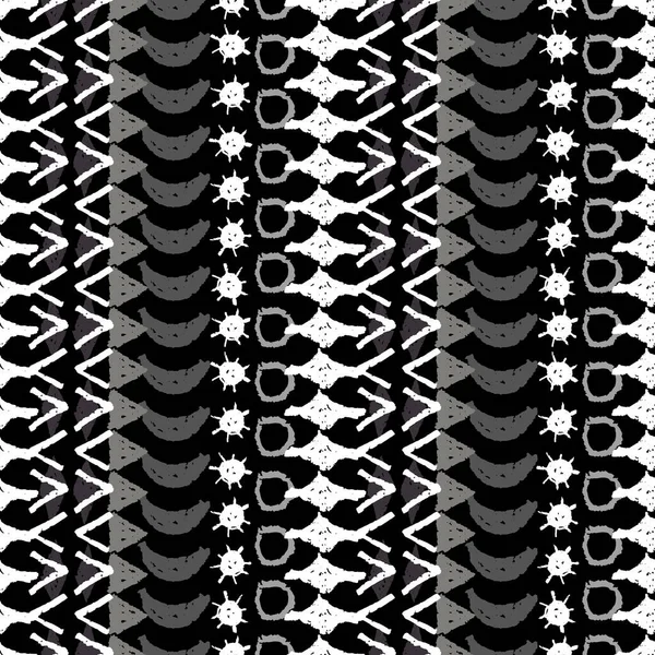 Abstracto Étnico Boho Tribal Sin Costuras Patrón Geométrico Textura Grunge — Vector de stock