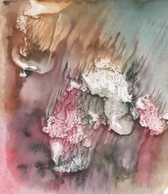 Monotip tekniğinde pembe suluboya resim, tasarımınız için soyut doku arkaplanı