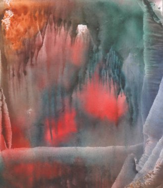 Burgonya yeşili, pembe turuncu, kırmızı mermer, monotip tekniğinde suluboya, tasarımın için soyut doku arkaplanı.