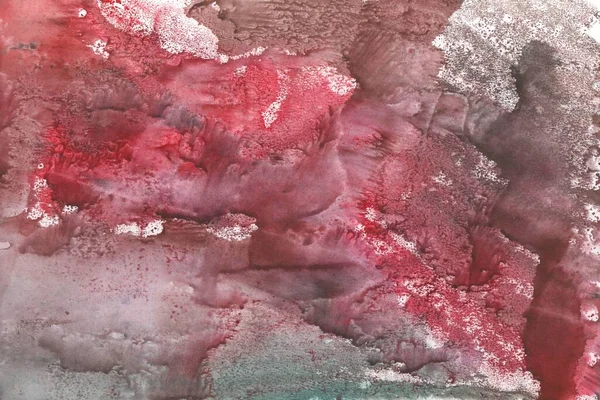 Rood Groen Bruin Verloop Aquarel Marmerende Aquarelverf Monotype Techniek Abstracte — Stockfoto