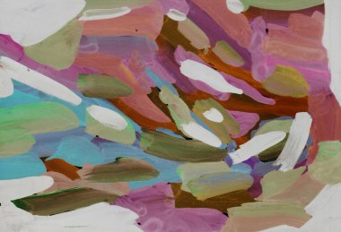 Parlak renkli resim, çağdaş sanat. Gouache akrilik mizaç boyası, soyut doku el çizimi, tasarımınız için gradyan arka plan. Mavi kahverengi, kırmızı, bordo, mor, pembe, yeşil.