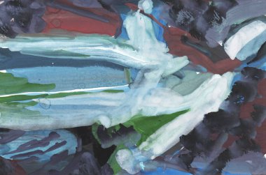 Parlak renkli resim, çağdaş sanat. Gouache akrilik mizaç boyası, soyut doku el çizimi, tasarımınız için gradyan arka plan. mavi gri mor yeşil siyah beyaz