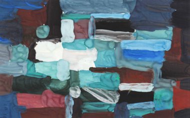 Parlak renkli resim, çağdaş sanat. Gouache akrilik mizaç boyası, soyut doku el çizimi, tasarımınız için gradyan arka plan. mavi gri yeşil siyah beyaz