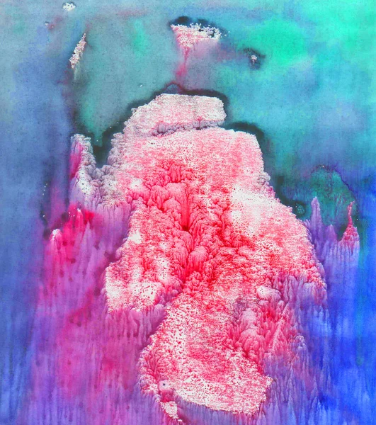 Parlak suluboya lekeleri pembe, mavi, yeşil.