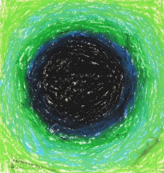 Okrągły Czarny Zielony Niebieski Gradient Pastelowe Kredki Abstrakcyjne Tło Tekstury — Zdjęcie stockowe