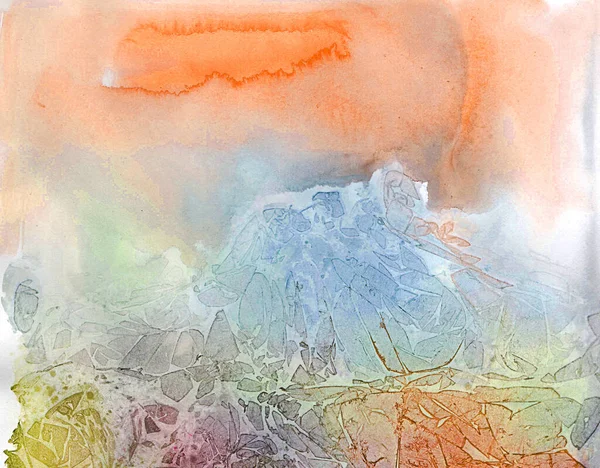 Aquarell Aquarellstruktur Abstrakte Farbflecken Schöner Hintergrund Für Ihren Text Mehrfarbiges — Stockfoto