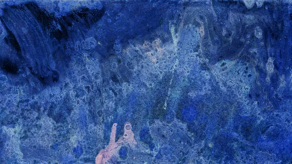 Donker Marineblauw Saffirine Heldere Verf Monotype Techniek Abstracte Textuur Achtergrond — Stockfoto